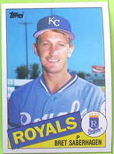 1985 Topps #23 Bret Saberhagen (ROOKIE) Baseball Card (Kansas City Royals)-6. rookie card picture
