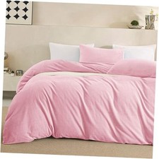 Pink Velvet Duvet Cover Size - Ultra Soft Flannel Comforter Queen Baby Pink