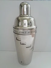 Stainless Steel Drink Recipe Cocktail Shaker Dial Barware 10.5"