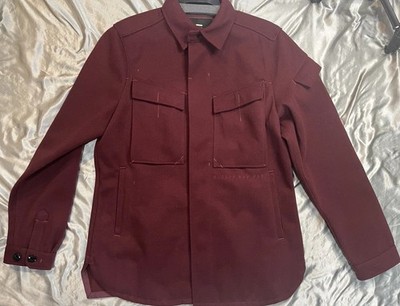 G-Star Raw Men's Wool Blend Utility Overshirt Jacket Burgundy Size S NWT