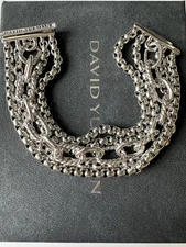 David Yurman Madison 925 Silver Multi-Row Chain Bracelet 7.5"
