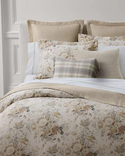 Ralph Lauren Gwynne Floral 3-Pc. Duvet Cover Set, Full/Queen - Cream