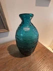 Blenko Cerulean Strata 2nd 2135s Glass Vase 7.75 Inches Tall NEW