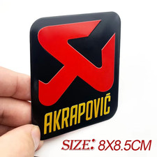 1 x Large AKRAPOVIC Aluminium Motorbike Exhaust Sticker, 8x8.5cm. Free Delivery