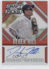 2014 Prizm Perennial Draft Picks Prospect Signatures Red Derek Hill Auto 0f8