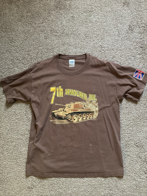 WWII 7th Armoured Division Desert Rats Tour Shirt Mens Size Large