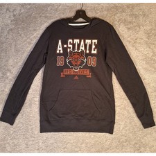 Adidas Arkansas State Red Wolves Fleece Hoodie Black Womens Medium NWT B831W