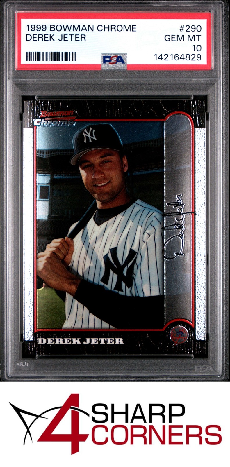 1999 BOWMAN CHROME #290 DEREK JETER YANKEES HOF PSA 10