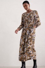 Seasalt Women's Regular Meadowsweet Dress Pattern Flower Grain