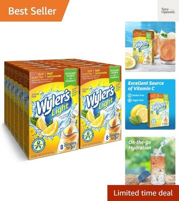 Singles To Go Powder Packets, Water Drink Mix, Half Iced Tea/Half Lemonade, 9...