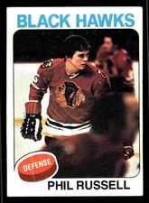1975-76 Topps #102 Phil Russell - Chicago Blackhawks (Low Grade)