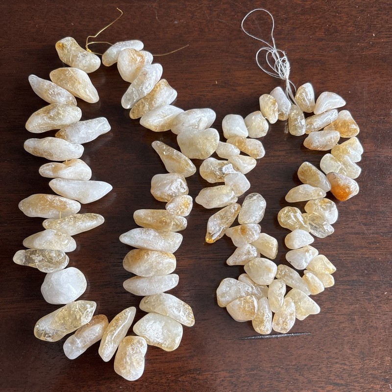 Citrine Tumbled Gemstone Beads 2 Strands 589 Grams Jewelry Making