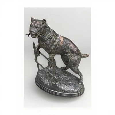 VALTON Charles (1851-1918) - Chien porte montre Sujet en regule - Photo 1/4