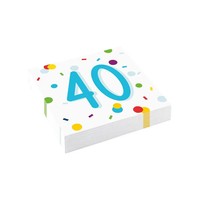 20 Servietten Confetti Birthday 40 33 X 33 Cm
