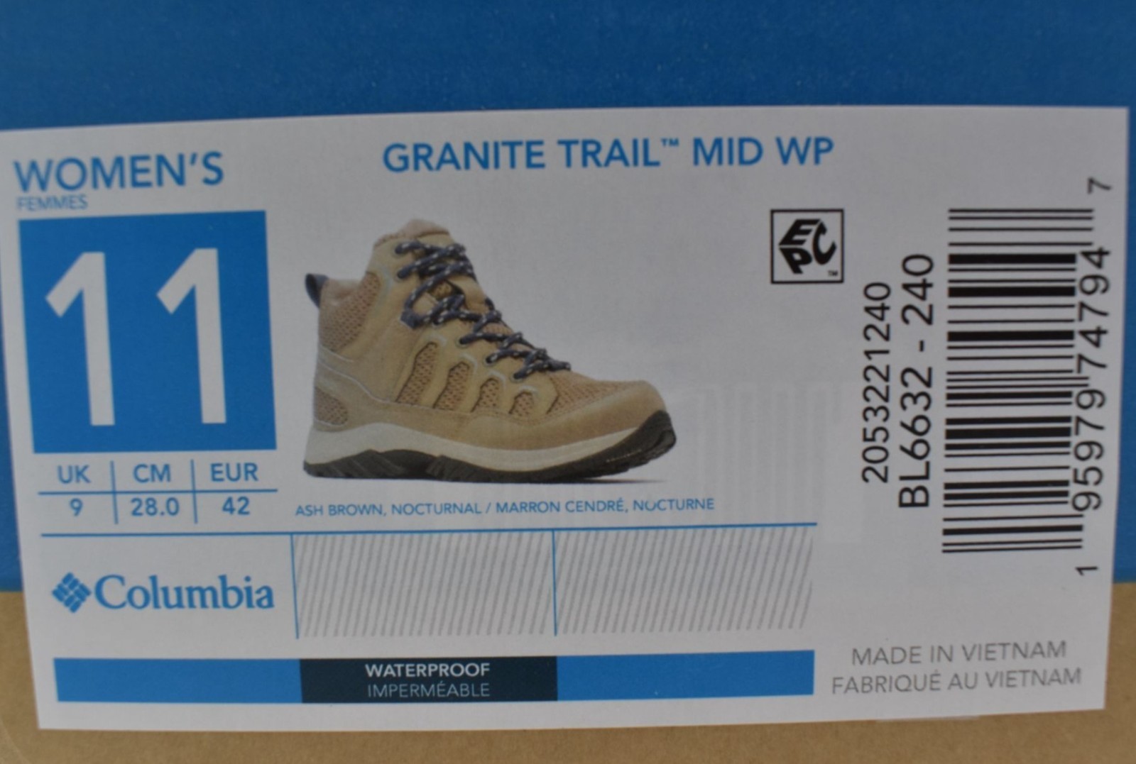 Columbia Womens 11 Granite Trail Omni-Tech Waterproof Mid Ash Brown Boots Shoes thumbnail 14