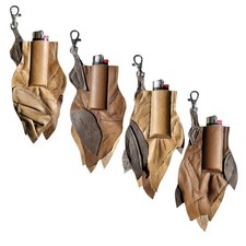 Custom Grabba Leaf Leather Bic Lighter Case Keychain