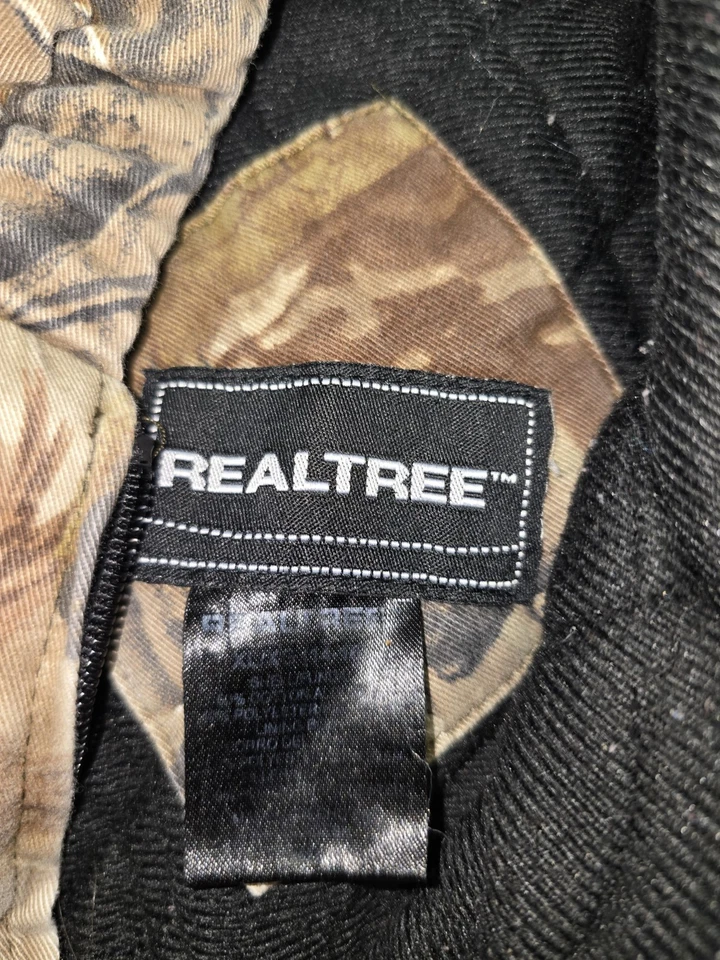 Vintage Realtree Hardwoods Camo Insulated Jacket XL (14/16) Canvas Hunting Coat - Image 3 of 4