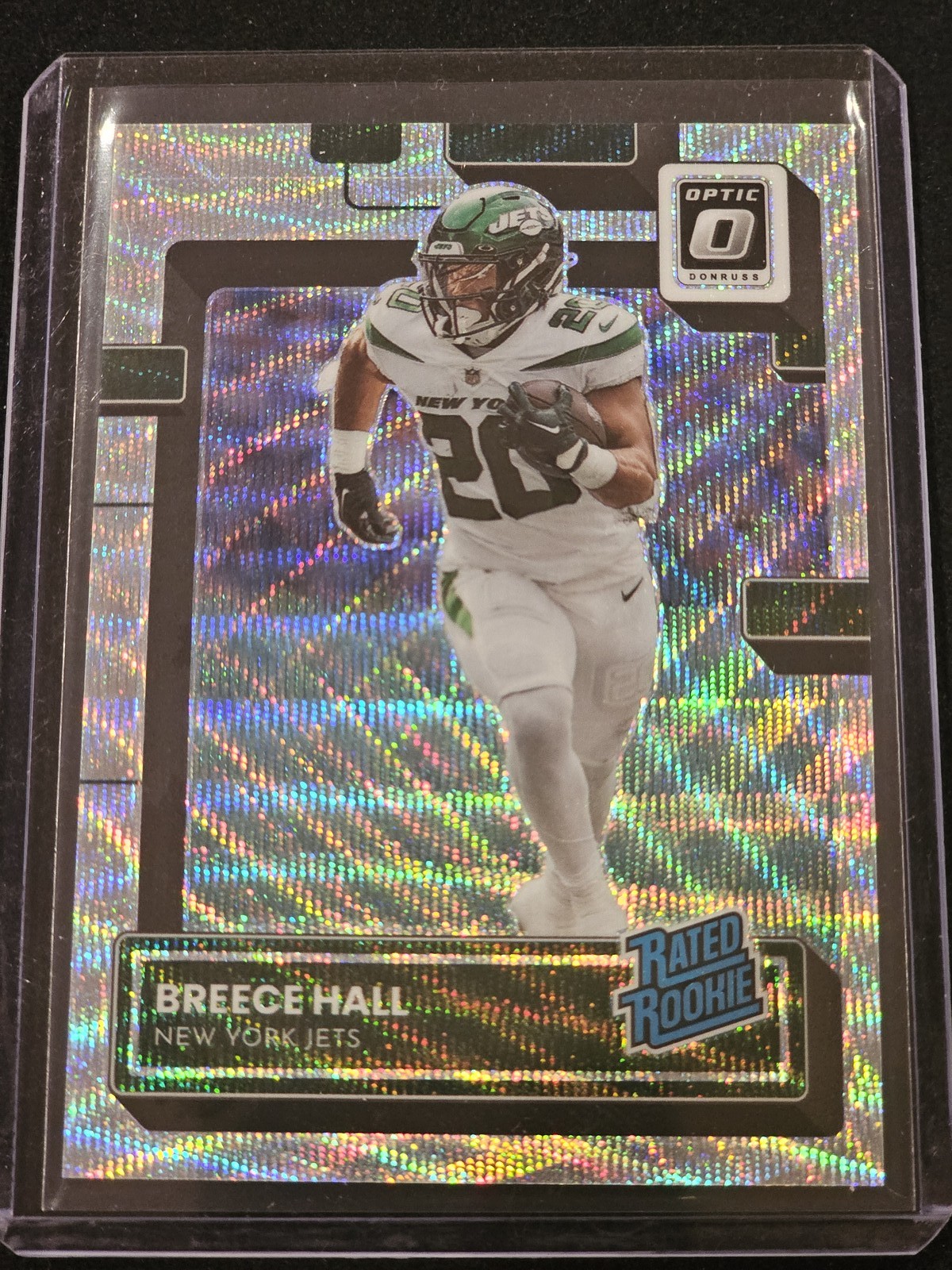 2022 Panini Donruss Optic - Rated Rookie Breece Hall #214 Wave Prizm /300 (RC)
