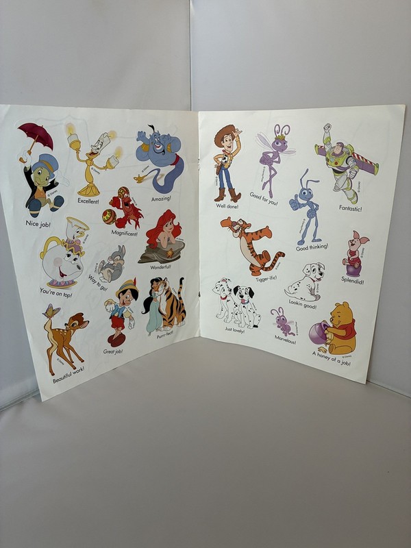 Vintage Disney & Pixar Learning Activity Sticker Pages 20 Stickers Movie  