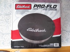 Edelbrock Pro-flo Air Cleaner 1223 Black Steel 14 Round With 3 Paper Element