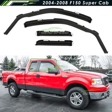 For 2004-2008 F150 Super Cab In-Channel Rain Guards Window Visors Vent Shade
