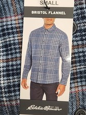 Eddie Bauer Men's Bristol Plaid Button Up Flannel Shirt/ sizes S, L, XXL