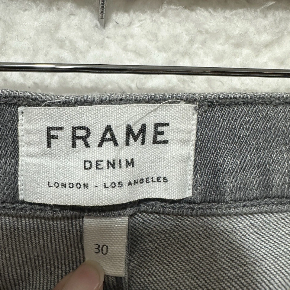 FRAME Men's L'Homme Slim Gray Faded Stretch Jeans Pockets Size 30 Made In USA - Image 3 of 4