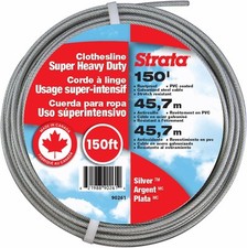 150 Feet Clothesline Outdoor Heavy Duty Galvanized Wire 150 Feet, Silver