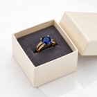 LAB CREATED 2.35 Cts BLUE & WHITE SAPPHIRE RING 14K YELLOW GOLD PLATED - NWT — photo 4