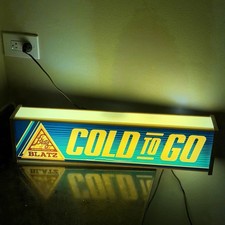 "Letrero de barra iluminado vintage 1983 Blatz 'COLD TO GO' 25"""