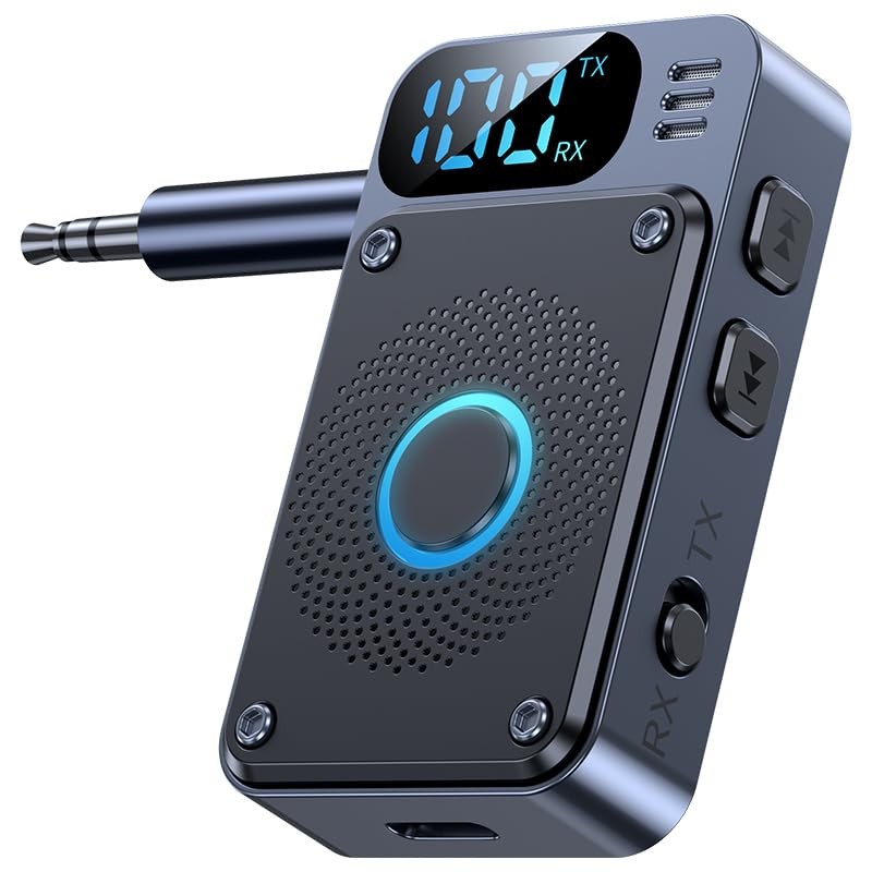 Bluetooth 5.4 Car Adapter with Wireless AUX Receiver and Transmitter for Hands-Free Audio