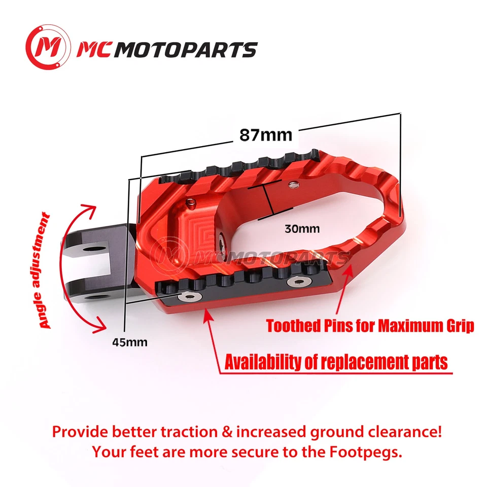 For Ducati Scrambler 1100 2018-2019 Replacement Rider Wide Foot Pegs Foto 3 de 4