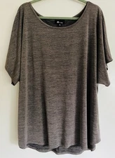 AB Studio Top Women's Size 3X Champagne Pullover Short Sleeve Round Neck