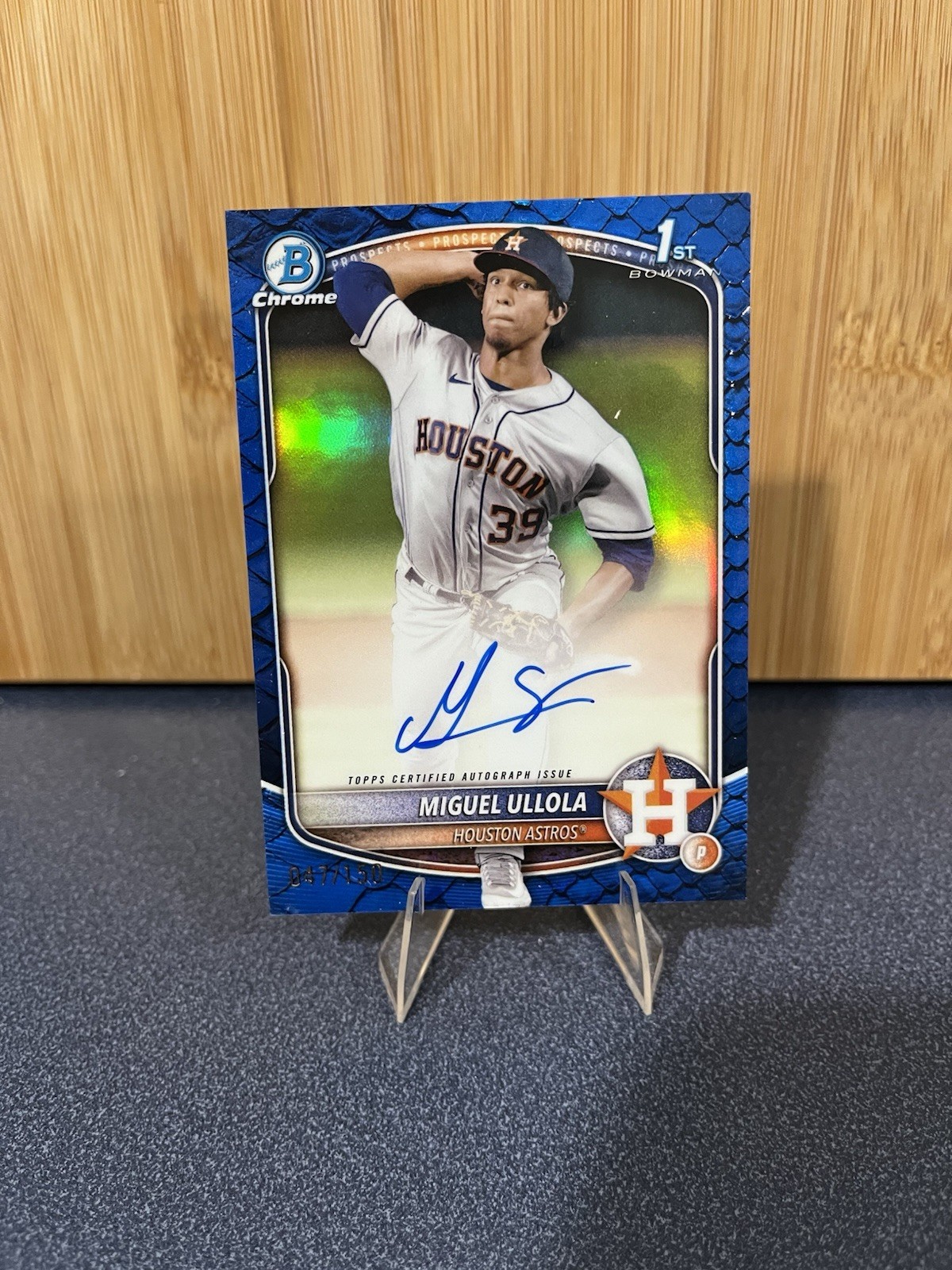 2025 Bowman Chrome Miguel Ullola 1st Bowman Blue Auto /150, Astros, #CPA-MU