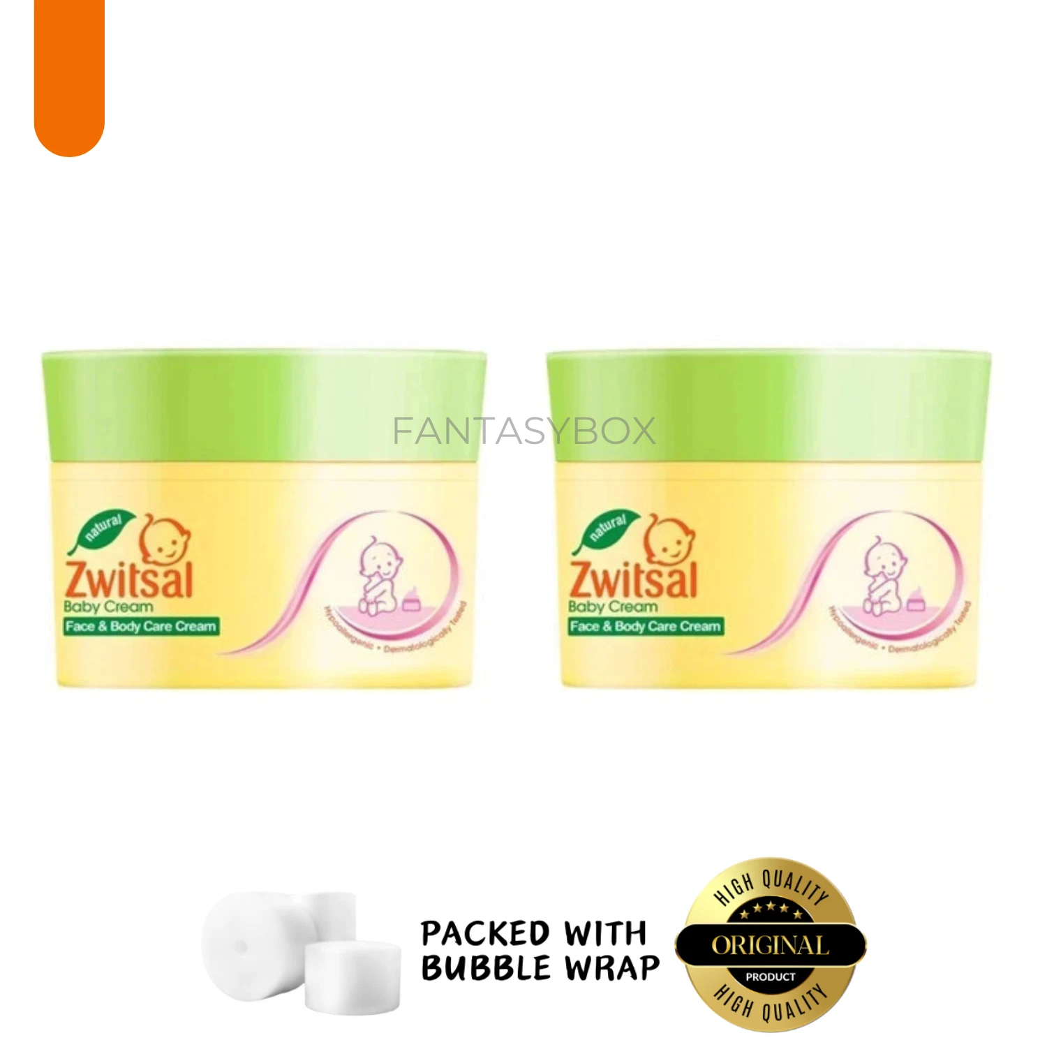 2 x Zwitsal Baby Face and Body Care Cream Chamomile Vita. E 50g New