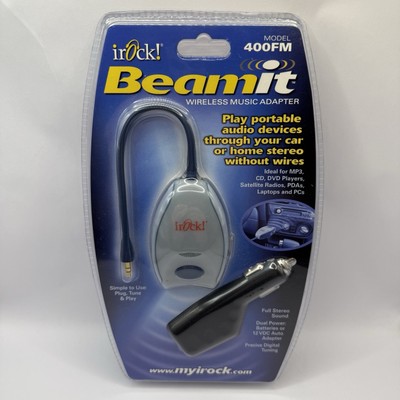 New! iRock! Beamit Wireless Music Adapter, 400FM, FM Transmitter, Car Home MP3