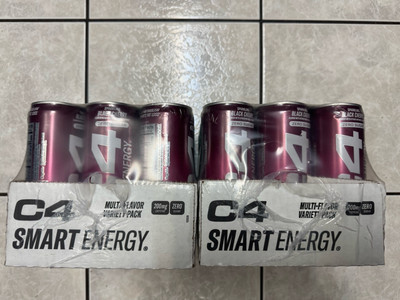 24 C4 Smart Energy Drink Variety 12 Pack (2) Cherry Berry Watermelon Raspberry