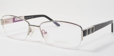 EINAR Classic AV-EC1001 Halb-Rand Metallbrillen Silber/Schwarz 52-17-138