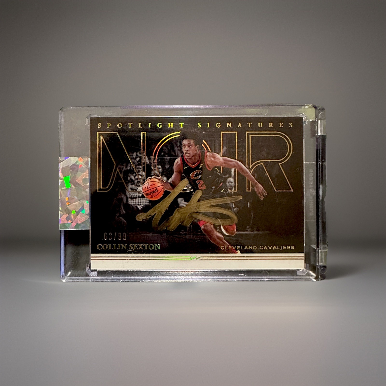 2020-21 Noir Spotlight Signatures Horizontal /99 Collin Sexton Gold Auto