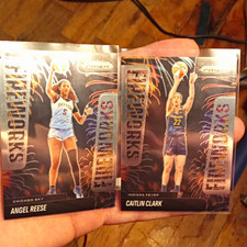 Panini 2025 Prizm WNBA Fireworks Inserts 2-Card Lot Clark #9 Reese #11