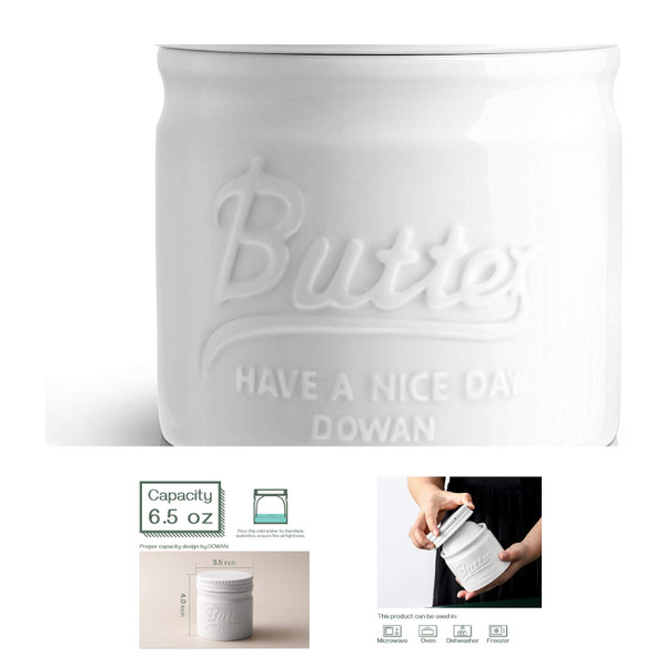Butterdose Dowan Keramik WasserküHlung 6,5 Oz Porzellan Einmach-image