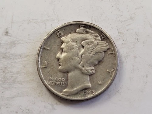 1943-P Silver Mercury Dime - Circulated - Very Good
