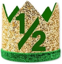 1/2 st Birthday Hat, Party Decorations, Kids Props Green