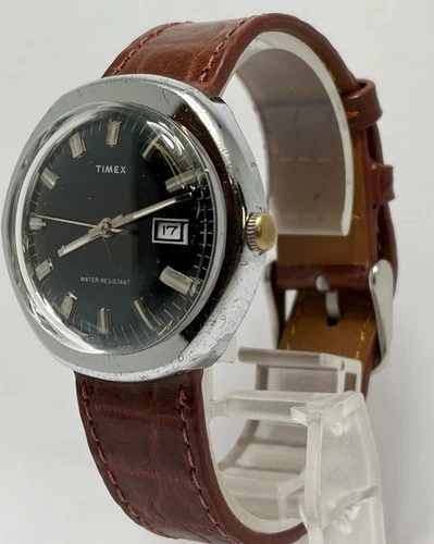 Timex Vintage 1976 Marlin Hexagon  Seaweed/Emerald W/date Dial 27750 02576 Runs