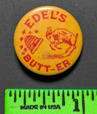 Vintage Edel's Butter Beehive Pinback Pin