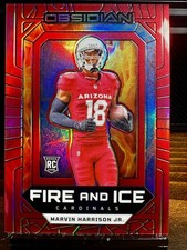 2024 Obsidian Fire and Ice Marvin Harrison Jr. Red Flood Hologram RC, SSP#/75 🔥
