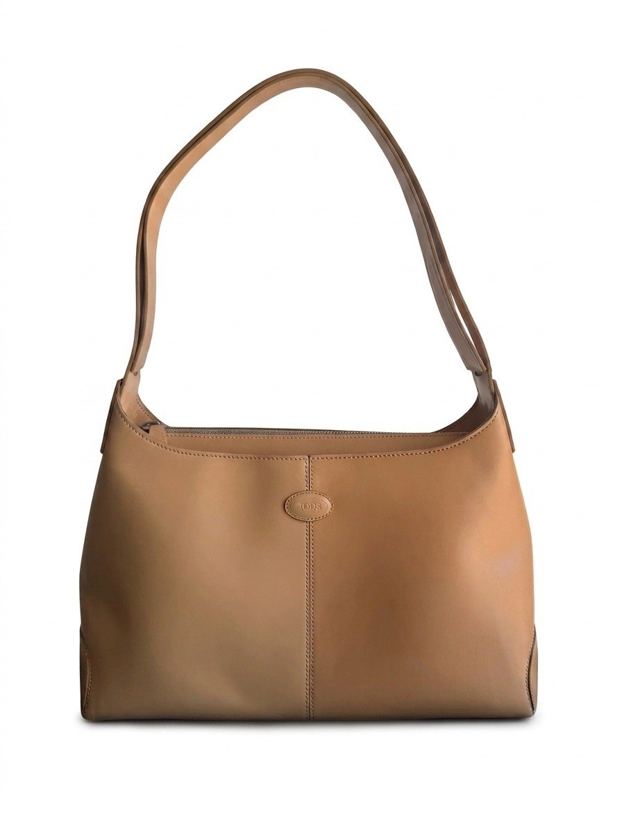 Borsa a tracolla vintage Tod's in pelle beige - Made in Italy