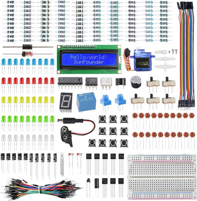 Electronics Fun Kit with 1602 LCD Module, Breadboard, LED, Resistor for Arduino
