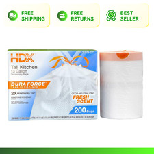 13 Gallon Tall Kitchen Drawstring Bags Garbage Bags with Fresh Scent 200 count 