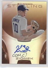 2013 Bowman Sterling Prospect Orange Refractor 33/75 Kevin Ziomek Auto 0a7